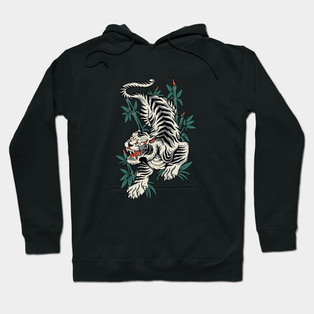 Tiger Oriental Beast Attacking Hoodie by BakaOutfit